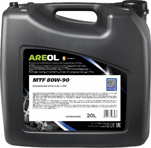 Areol 80W90AR095 - AREOL MTF 80W90 (20л) трансмис. минерал. масло для МКПП!\ API GL-4, MIL-L-2105 www.biturbo.by