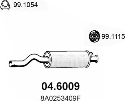 ASSO 04.6009 - Средний глушитель выхлопных газов www.biturbo.by
