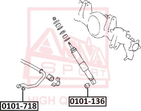 ASVA 0101-718 - Сайлентблок тяги стабилизатора перед прав/лев www.biturbo.by
