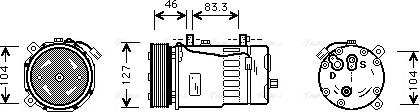 Ava Quality Cooling VNAK050 - AVA VNAK050_компрессор кондиционера!- VW T4 2.5TDi ACV 96-03 www.biturbo.by