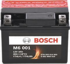 BOSCH 0 092 M60 010 - аккумуляторная батарея! евро 3Ah 40A 113/70/85 YT4L-4 YT4L-BS moto AGM\ www.biturbo.by