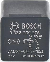 BOSCH 0 332 209 206 - Реле стеклоочистителя 5 контактов 24V 24V/20A www.biturbo.by