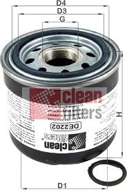 Clean Filters DE2202 - Фильтр воздушный (осушитель тормозной системы)_DAF: CF 85 FA 85.360/FA 85.410/FA 85.460/FA 85.510/FA www.biturbo.by