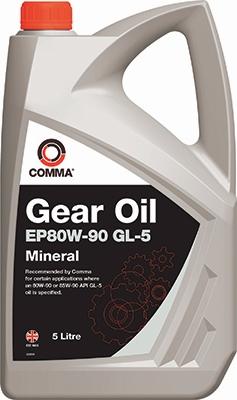 Comma EP80905L - COMMA EP80W-90 GL-5 (5L) масло трансмиссионное! мин.\ API GL-5, Ford M2C197-A, MB 235.0 www.biturbo.by