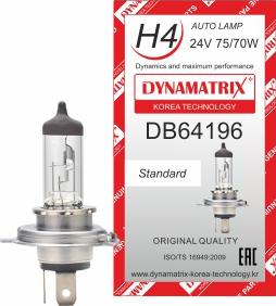 Dynamatrix DB64196 - лампа галогеновая H4 Standard www.biturbo.by