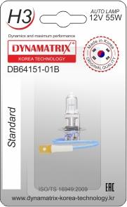 Dynamatrix DB64151-01B - лампа галогеновая H3 Standard www.biturbo.by