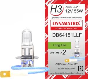 Dynamatrix DB64151LLF - лампа галогеновая H3 Longlife www.biturbo.by