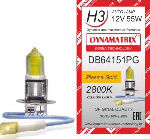 Dynamatrix DB64151PG - лампа галогеновая H3 Plasma Gold www.biturbo.by