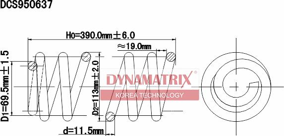 Dynamatrix DCS950637 - пружина подвески усиленная www.biturbo.by