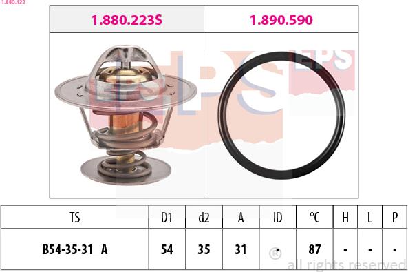 EPS 1.880.432 - Термостат охлаждающей жидкости / корпус www.biturbo.by