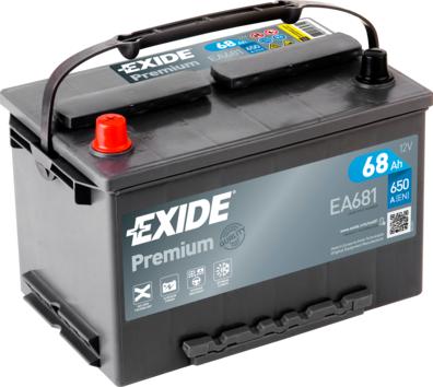 Exide _EA681 - аккумуляторная батарея! 19.5/17.9 рус 68Ah 650A 277/175/190\ CARBON BOOST www.biturbo.by