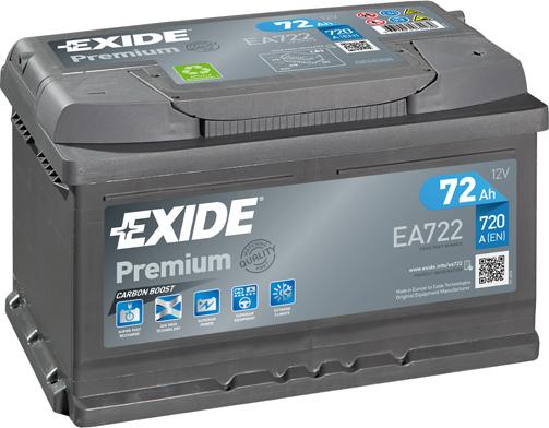 Exide EA722 - Стартерная аккумуляторная батарея, АКБ www.biturbo.by