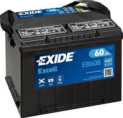 Exide EB558 - Аккумулятор Excell 12V 55Ah 620A 230х180х186 полярность ETN1 клемы SAE 3/8 side Terminal крепление www.biturbo.by