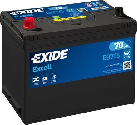 Exide EB705 - EXIDE EB705 EXCELL_аккумуляторная батарея! 19.5/17.9 рус 70Ah 540A 270/173/222\ www.biturbo.by