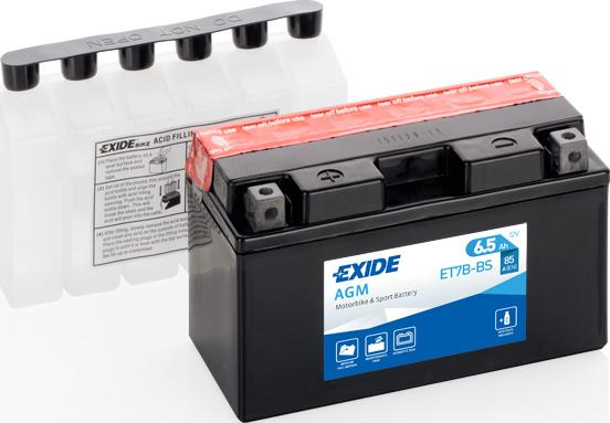 Exide ET7B-BS - ET7B-BS_аккумуляторная батарея! рус 6.5Ah 85A 150/65/93 moto AGM\ www.biturbo.by