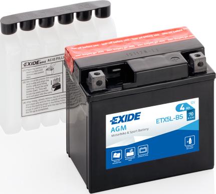 Exide ETX5L-BS - Стартерная аккумуляторная батарея, АКБ www.biturbo.by