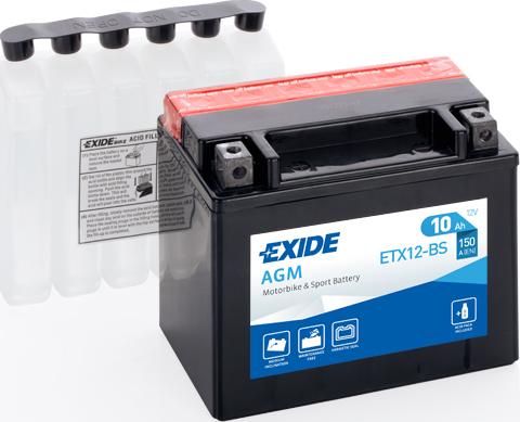 Exide ETX12-BS - Аккумулятор AGM 12V 10Ah 150x90x130 mm www.biturbo.by