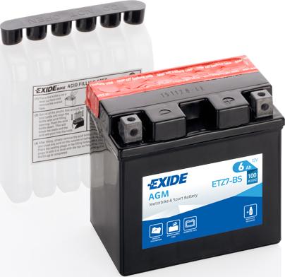 Exide ETZ7-BS - Аккумулятор AGM (ограниченная продажа клиентам) EXIDE 12В 6Ач 100A P+ Необслуживаемые электролит в к www.biturbo.by