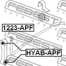 Febest HYAB-APF - сайлентблок передней тяги стабилизатора!\ Hyundai Atos all 01-03 www.biturbo.by