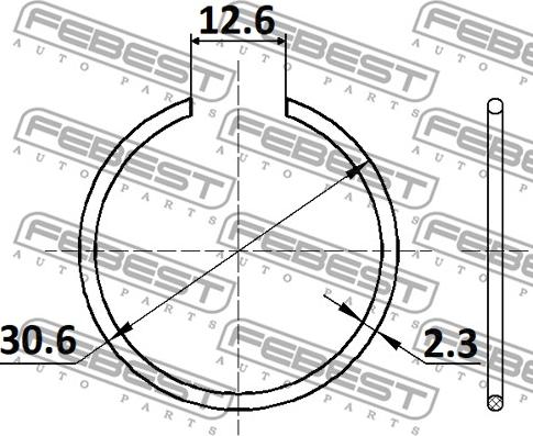 Febest CC-1-30X2 - кольцо стопорное! 30.6x2.3\ Mitsubishi Delica 89-99 www.biturbo.by