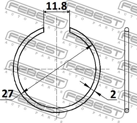 Febest CC-1-27X2 - кольцо стопорное 27x2!\ Chrysler Sebring/Stratus 95-07 www.biturbo.by