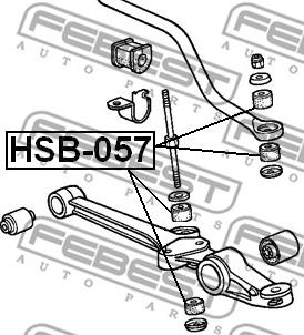 Febest HSB-057 - ВТУЛКА СТОЙКИ СТАБИЛИЗАТОРА D8 (MAZDA 626 GE 1991-1997) FEBEST www.biturbo.by