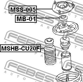 Febest MSS-005 - опора амортизатора переднего!\ Mitsubishi Outlander 2.4 02> www.biturbo.by