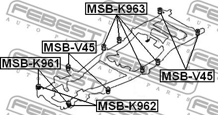 Febest MSB-K962 - ПОДУШКА ПОДРАМНИКА (MITSUBISHI PAJERO/MONTERO SPORT CHALLENGER K94W/K99W 1996-20 www.biturbo.by