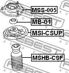 Febest MSHB-CSF - пыльник амортизатора переднего!\ Mitsubishi Lancer CS 00-09 www.biturbo.by