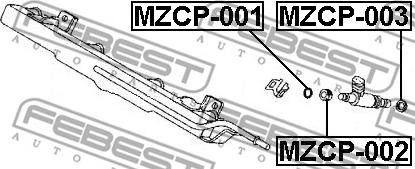 Febest MZCP-001 - Кольцо топливной форсунки уплотнительное MAZDA 3 BK/BL MZCP-001 www.biturbo.by