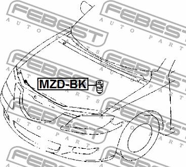 Febest MZD-BK - отбойник капота!\ Mazda 2/3/CX-5/CX-7 02>, Nissan Lafesta B35 11> www.biturbo.by