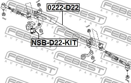 Febest NSB-D22-KIT - втулка маятникового рычага! к-кт 2 шт\ Nissan Terrano WD21/VD22 86> www.biturbo.by