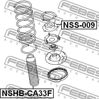 Febest NSHB-CA33F - отбойник-пыльник амортизатора переднего!\ Nissan Maxima CA33 00> www.biturbo.by