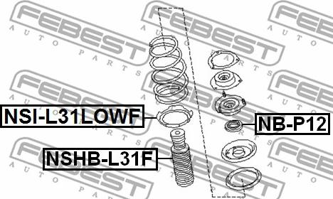 Febest NSHB-L31F - отбойник-пыльник амортизатора переднего!\ Nissan Maxima CA33 00> www.biturbo.by