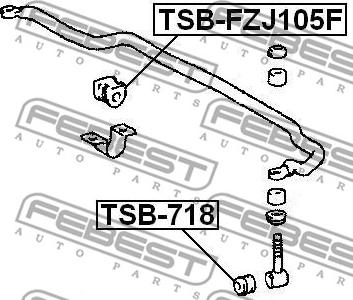 Febest TSB-718 - втулка тяги стабилизатора переднего!\ Toyota Land Cruiser UZJ100/HDJ100 98> www.biturbo.by