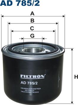 Filtron AD785/2 - картридж осушителя! H135 D140 M41x1.5\ DAF 45LF/75CF/85CF/CF65/CF75/CF85/XF95 www.biturbo.by