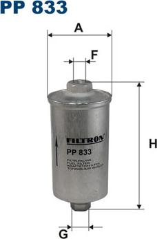 Filtron PP833 - PP 833_фильтр топливный! 135xM12x1.5x58- Saab 900 2.0 www.biturbo.by