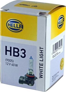 HELLA 8GH223498-161 - Лампа накаливания HB3 12V 60W P20d White Light 3700K www.biturbo.by
