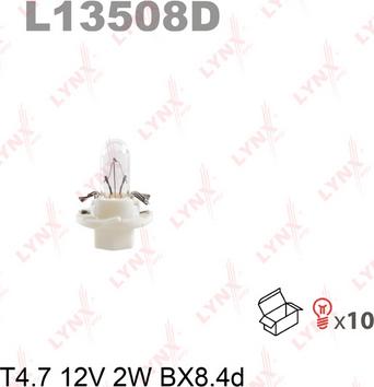 LYNXauto L13508D - Лампа накаливания, освещение щитка приборов www.biturbo.by