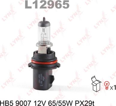 LYNXauto L12965 - Лампа 12V HB5 65/55W PX29t LYNXauto 9007 1 шт. картон L12965 www.biturbo.by