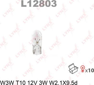 LYNXauto L12803 - Лампа 12V W3W 3W W2,1x9,5d LYNXauto 1 шт. картон L12803 www.biturbo.by