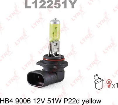 LYNXauto L12251Y - Лампа накаливания, противотуманная фара www.biturbo.by