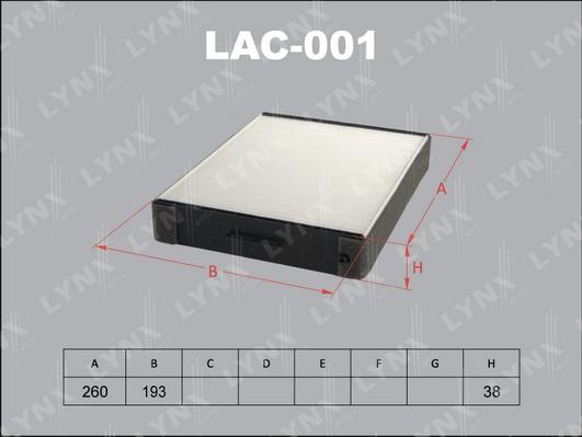 LYNXauto LAC-001 - Фильтр воздуха в салоне www.biturbo.by