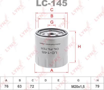 LYNXauto LC-145 - Фильтр масляный MERCEDES-BENZ A160d-180d(W176) 12> NISSAN Juke(F15) 1.5D 10> / Micra(K14) 1.5D 16> www.biturbo.by