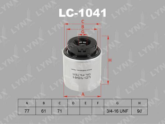 LYNXauto LC-1041 - Масляный фильтр www.biturbo.by