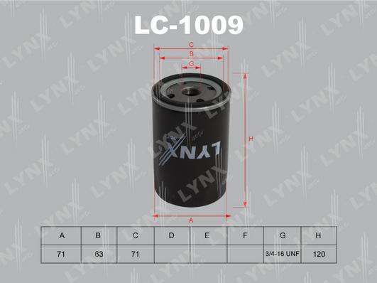 LYNXauto LC-1009 - Масляный фильтр www.biturbo.by