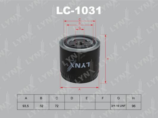 LYNXauto LC-1031 - Масляный фильтр www.biturbo.by