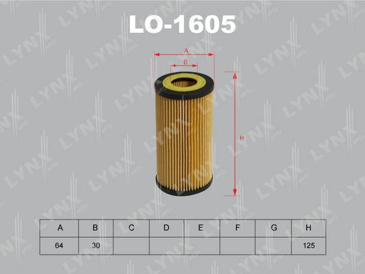 LYNXauto LO-1605 - Масляный фильтр www.biturbo.by