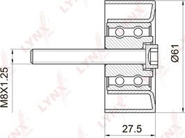 LYNXauto PB-3027 - Направляющий ролик, зубчатый ремень ГРМ www.biturbo.by