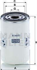Mann-Filter W 940/51 - Фильтр, система рабочей гидравлики www.biturbo.by